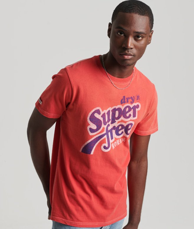 Superdry Herren Klassisches Limited Edition Vintage 04 Rework T-shirt Rot - Größe: L von Superdry
