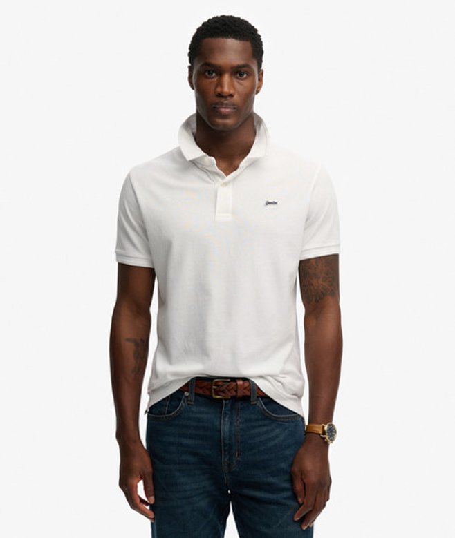 Superdry Herren Klassisches Piqué-poloshirt White - Größe: M von Superdry