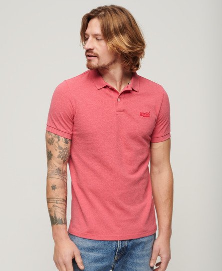 Superdry Herren Klassisches Polohemd aus Pikee Pink - Größe: Xxl von Superdry