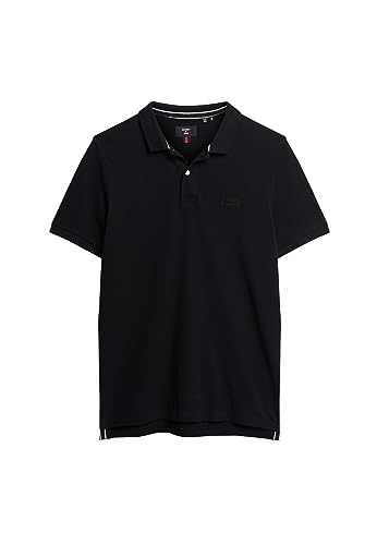 Superdry Herren Klassisches Polohemd aus Pikee Schwarz XL von Superdry