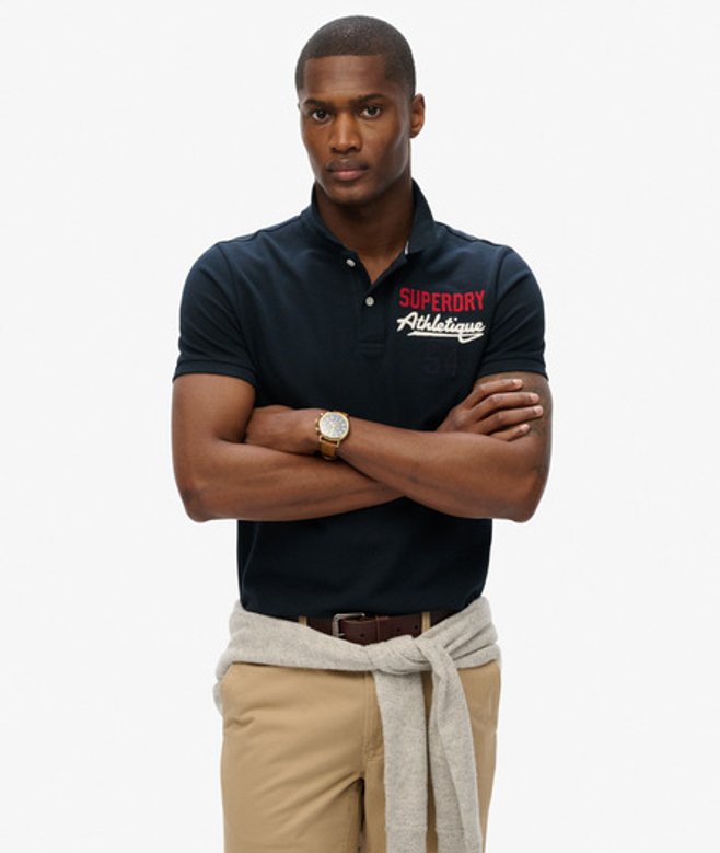 Superdry Herren Klassisches Poloshirt mit Applikation Navy - Größe: Xxl Superdry Herren Klassisches Poloshirt mit Applikation Navy - Größe: Xxl von Superdry