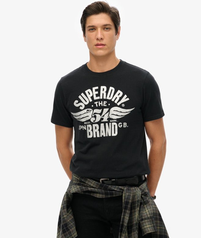 Superdry Herren Klassisches Reworked T-Shirt Mit Grafik-Print, Schwarz, Größe: S von Superdry