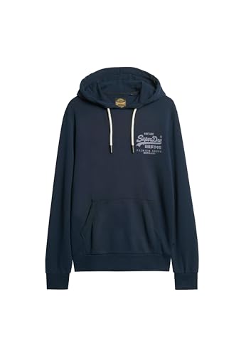 Superdry Herren Klassisches Vintage Heritage Hoodie mit Logo auf der Brust Finster Marineblau XL Superdry Herren Klassisches Vintage Heritage Hoodie mit Logo auf der Brust Finster Marineblau XL von Superdry