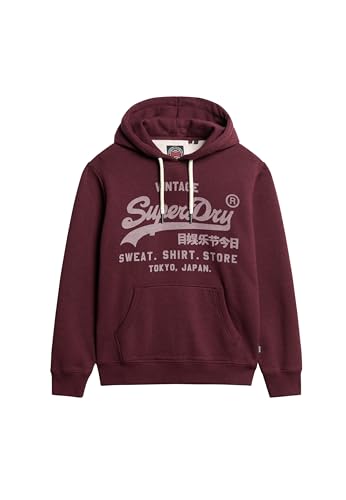 Superdry Herren Klassisches Vintage Hoodie mit Grafiklogo Trainingsweinrot Meliert L Superdry Herren Klassisches Vintage Hoodie mit Grafiklogo Trainingsweinrot Meliert L von Superdry