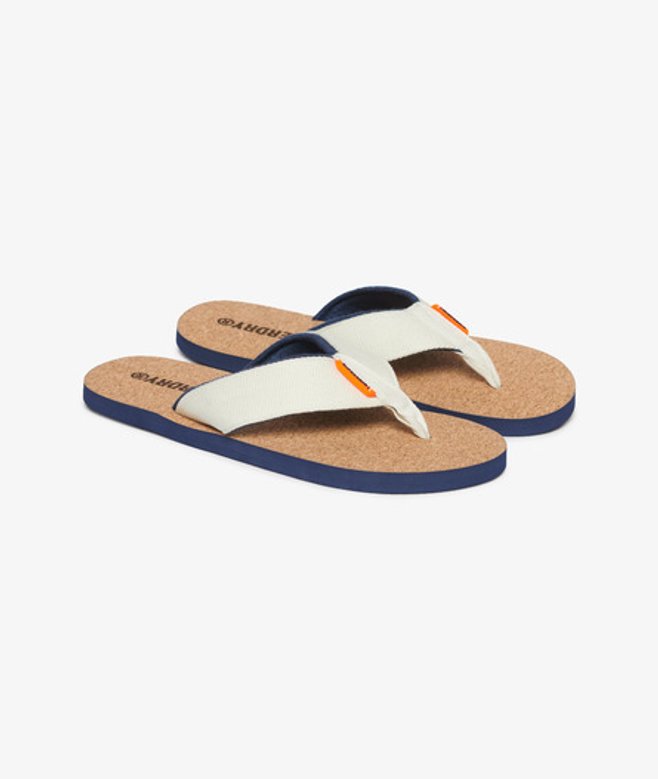 Superdry Herren Kork Flip-flops mit Grafikdesign Weiß - Größe: 10-11 von Superdry