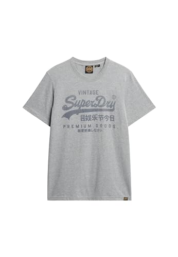 Superdry Herren Kurzärmeliges Oberteil Hemd, Grau (Ash Grey Marl), L von Superdry