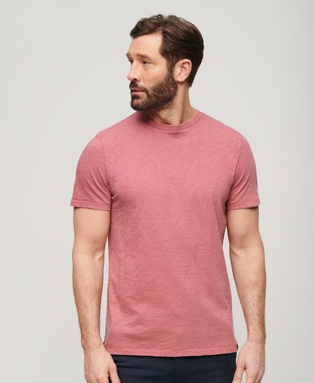 Superdry Herren Kurzärmeliges T-Shirt aus Flammgarn mit Rundhalsausschnitt Pink - Größe: M von Superdry