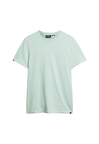 Superdry Herren Kurzärmeliges T-Shirt aus Flammgarn mit Rundhalsausschnitt Puderblau XXXL von Superdry