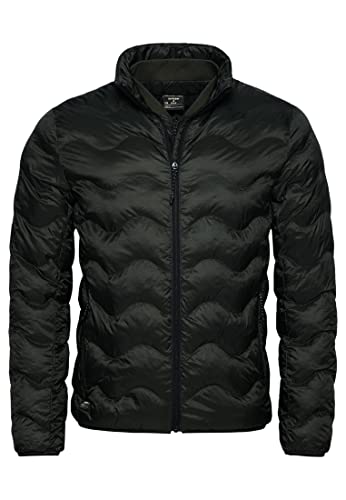 Superdry Herren Kurze, leichte Steppjacke Dunkelgrau Grün L von Superdry