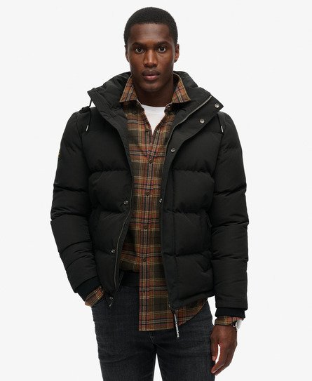 Superdry Men's Everest Steppjacke mit Kapuze Dunkelgrau - Größe: L von Superdry