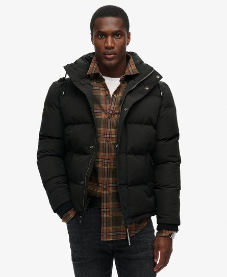 Superdry Herren Dunkelgrau Everest Steppjacke mit Kapuze, Größe: L von Superdry
