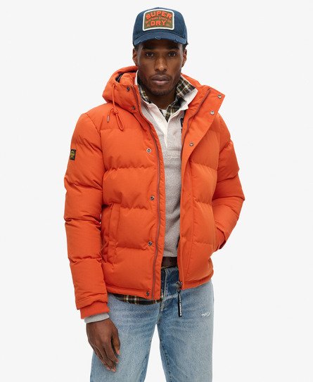 Superdry Men's Everest Steppjacke mit Kapuze Orange - Größe: L von Superdry