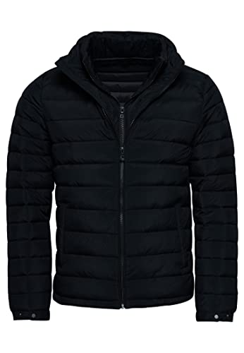 Superdry Herren Kurzer, leichter Steppmantel Schwarz XXL von Superdry