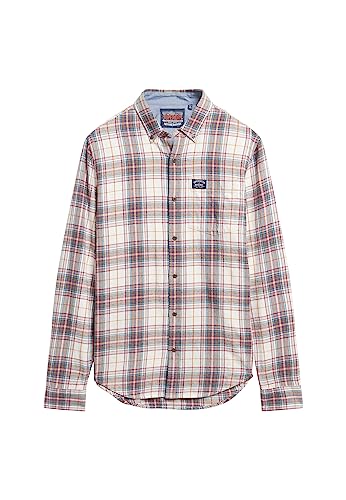 Superdry Herren L/S Cotton Lumberjack T-Shirt, Drayton Check Optic, XL von Superdry