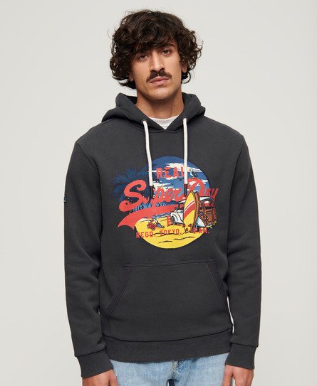 Superdry Men's LA Hoodie mit Grafik Schwarz - Größe: XL von Superdry