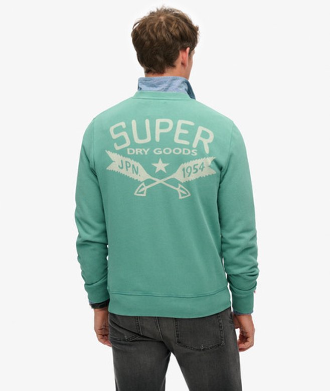 Superdry Herren Lässiges, Einfarbiges Lo-fi Outdoor Rundhals-sweatshirt Grün - Größe: XL von Superdry