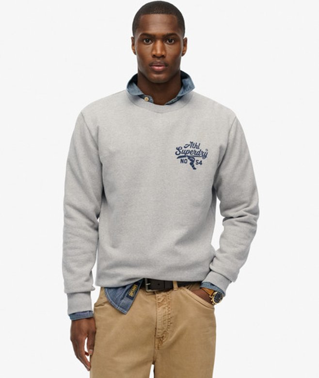 Superdry Herren Athletic Relaxed Sweatshirt Grau - Größe: M von Superdry