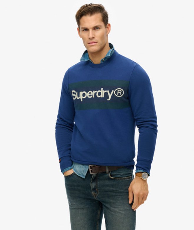 Superdry Herren Lässiges Core Logo Sweatshirt mit Rundhalsausschnitt Navy - Größe: Xxxl von Superdry