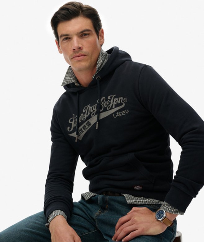 Superdry Herren Lässiges Heritage Brand Hoodie Black - Größe: L von Superdry