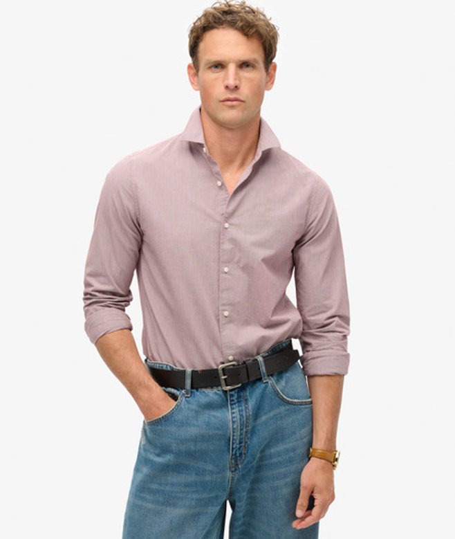 Superdry Herren Lässiges Langarmhemd Rot - Größe: XL von Superdry