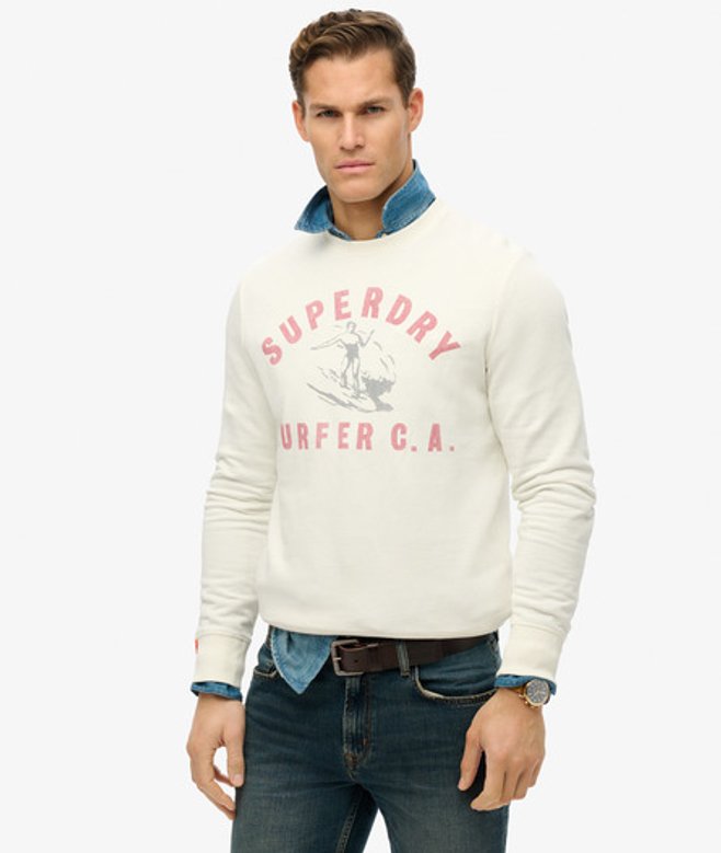 Superdry Herren Lässiges Lo-fi Outdoor Sweatshirt mit Rundhalsausschnitt Cream - Größe: Xxxl von Superdry