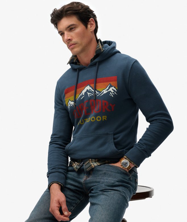 Superdry Herren Lässiges Mountain Hoodie Blue - Größe: Xxl von Superdry