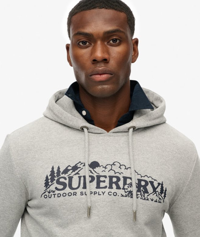 Superdry Herren Lässiges Outdoor Scene Hoodie Grey - Größe: S von Superdry