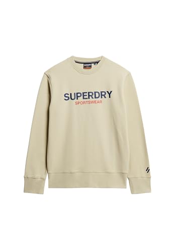 Superdry Herren Lässiges Sportswear Sweatshirt mit Rundhalsausschnitt und Logoprint Pelikan Beige XXL von Superdry