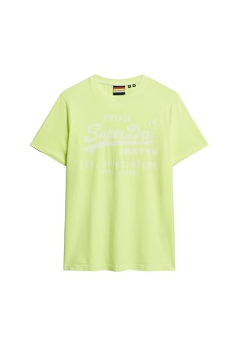 Superdry Herren Lässiges Vintage Logo T-Shirt in Neonfarben Dry Neon Gelb L von Superdry