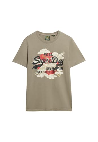 Superdry Herren Vintage Logo Tokyo Relaxed T-Shirt Helles Kakigrün L von Superdry