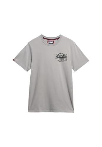 Superdry Herren Lässiges Vintage Tokyo T-Shirt mit Logo Sleet Grau XL von Superdry