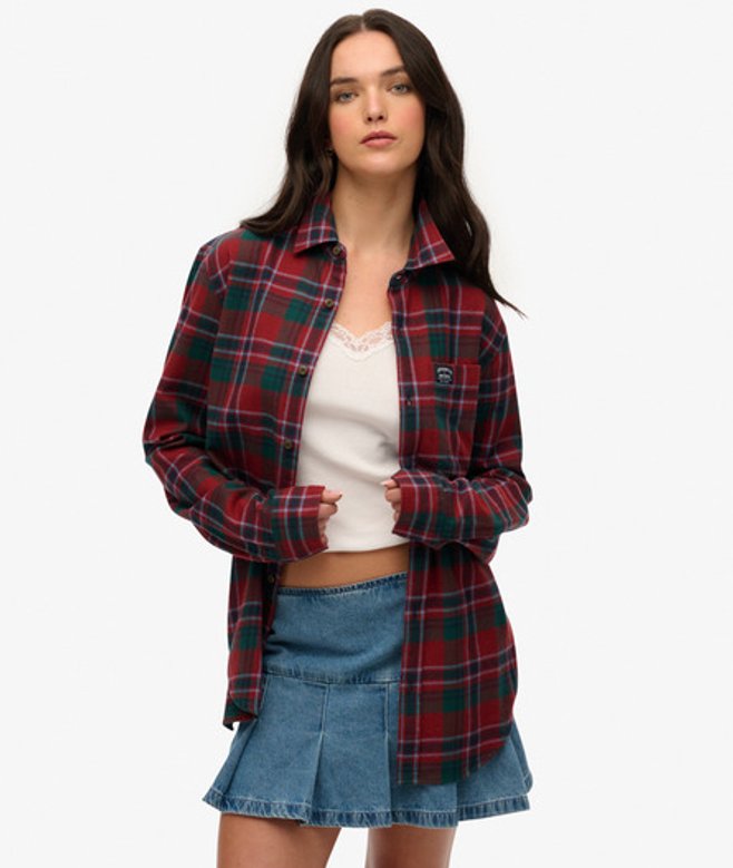 Superdry Herren Langärmeliges OverGrößed Holzfällerhemd aus Baumwolle Red - Größe: Xxl von Superdry