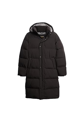 Superdry Herren Langer Steppmantel mit Kapuze Schwarz XXL von Superdry