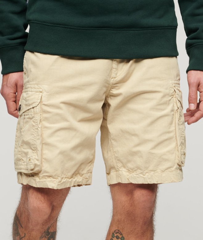 Superdry Herren Leichte Parachute Shorts Creme - Größe: 30 von Superdry