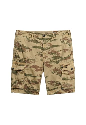 Superdry Herren Leichte Parachute Shorts Eidechse Tarnmuster Wüste 34 von Superdry