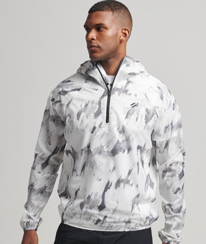 Superdry Herren Leichte Wasserdichte Run Shell-jacke Grau - Größe: M von Superdry