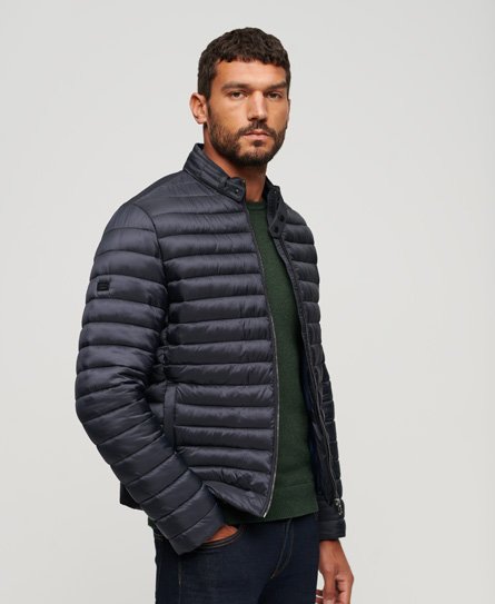 Superdry Men's Leichter, Kurzer Steppmantel Marineblau - Größe: S von Superdry