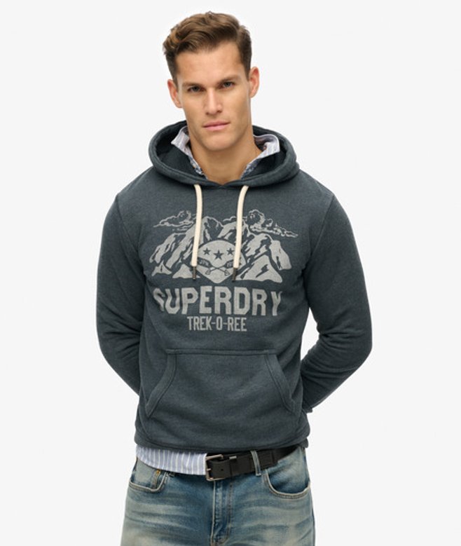 Superdry Men's Lo-fi Outdoor Locker Geschnittenes, Einfarbiges Hoodie Marineblau - Größe: L von Superdry