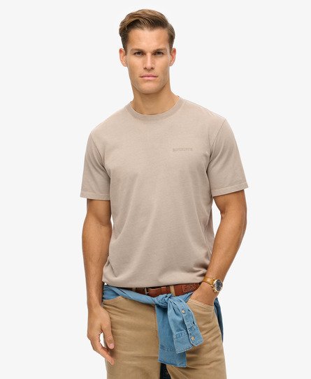 Superdry Herren Beige Locker Geschnittenes, überfärbtes T-Shirt mit Logo, Größe: XXL von Superdry