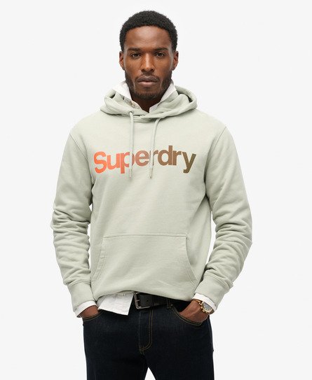 Superdry Herren Hellgrau Locker Geschnittenes Core Logo Fade Hoodie, Größe: L von Superdry