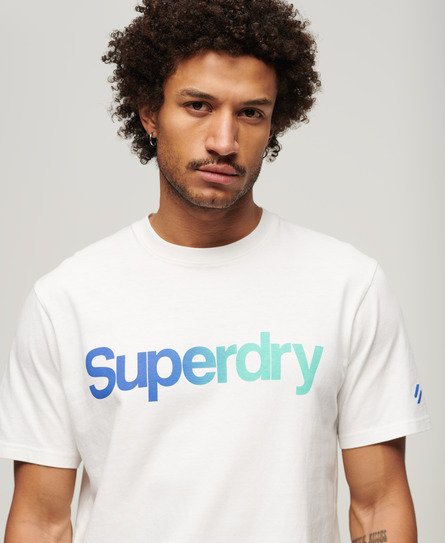 Superdry Herren Locker Geschnittenes Core T-Shirt mit Logo Weiß - Größe: M von Superdry