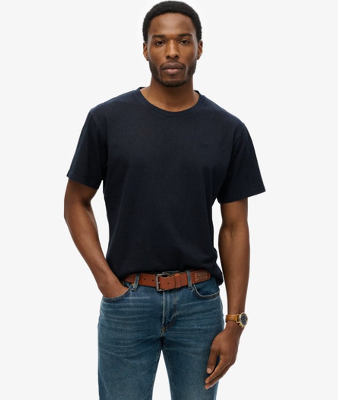 Superdry Herren Essentials T-shirt in Lockerer Passform Marineblau - Größe: M von Superdry