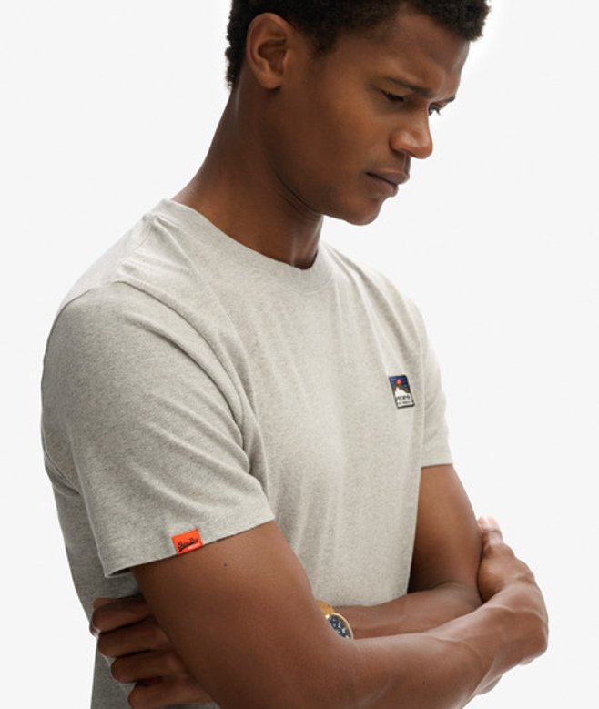 Superdry Herren Locker Geschnittenes Great Outdoors T-shirt mit Stickerei Grey - Größe: L von Superdry