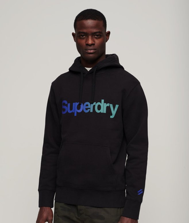 Superdry Herren Locker Geschnittenes Hoodie mit Core-logo Schwarz - Größe: M von Superdry