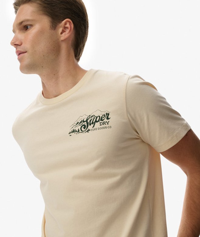 Superdry Herren Locker Geschnittenes Lo-fi Outdoor T-shirt Cream - Größe: Xxxl von Superdry