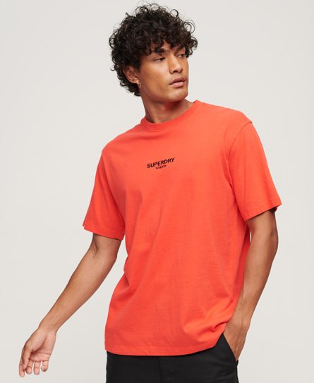 Superdry Herren Rot Locker Geschnittenes Luxury Sport T-Shirt Logo Druck, Größe: XL - Größe: XL von Superdry