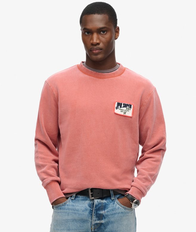 Superdry Herren Locker Geschnittenes Mechaniker-sweatshirt Orange - Größe: M von Superdry