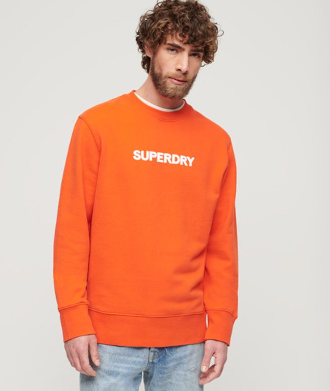 Superdry Herren Locker Geschnittenes Sport Sweatshirt mit Rundhalsausschnitt Rot - Größe: M von Superdry