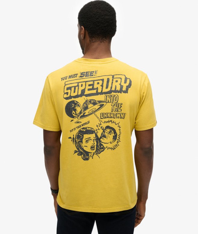 Superdry Herren Locker Geschnittenes T-shirt mit B-movie-grafik Gelb - Größe: L von Superdry