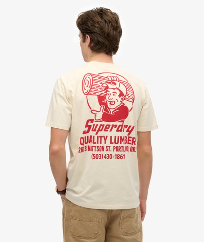 Superdry Men's Locker Geschnittenes Trade Tools T-shirt Weiß - Größe: M von Superdry